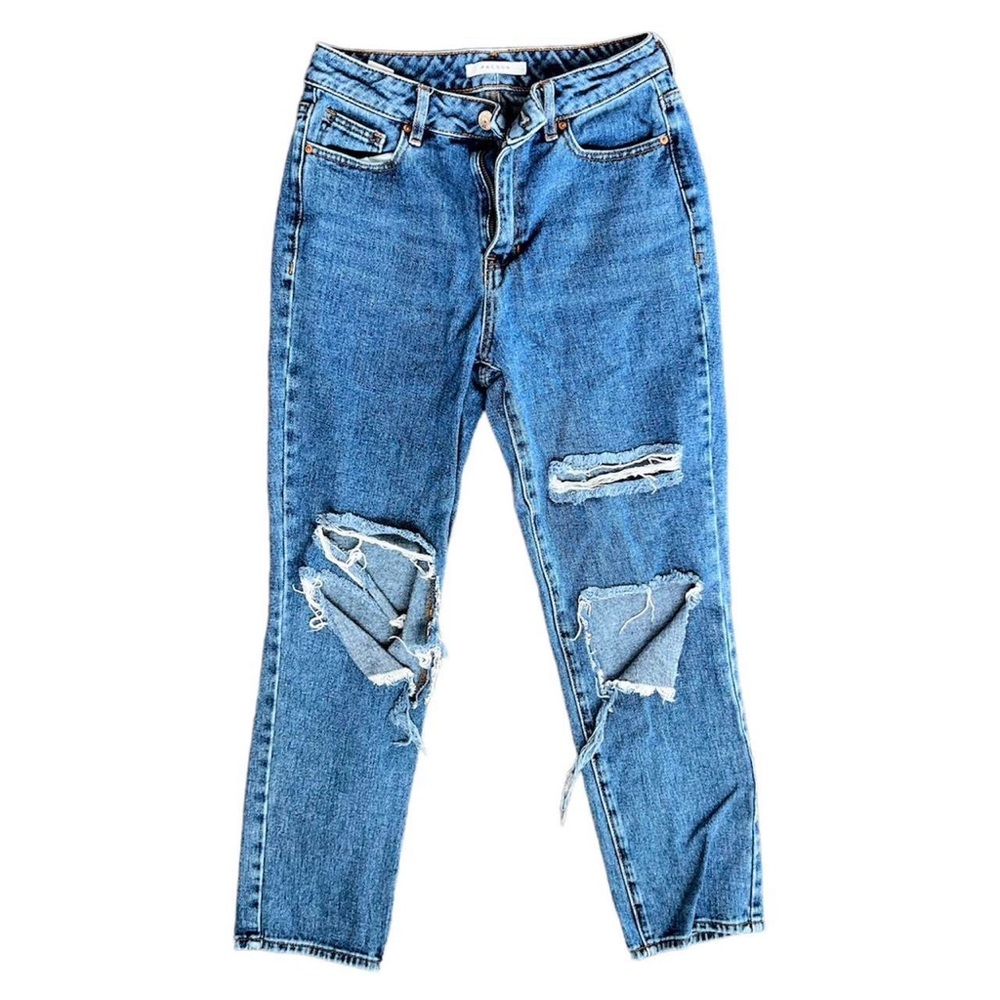 Pacsun medium dark wash ripped mom jeans
